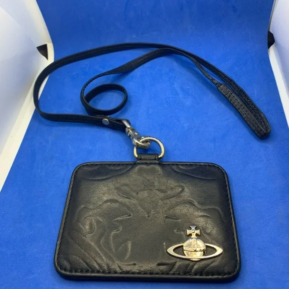 Vivienne Westwood IDholderPouch black leather silver signature ORB